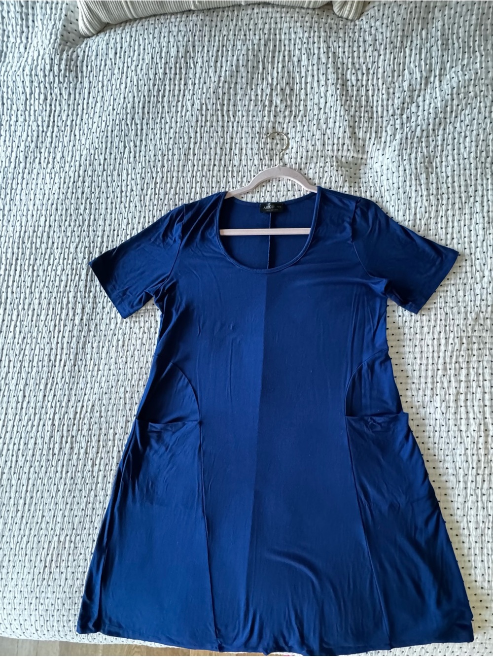 Royal Blue A-Line Bamboo Dress with Pockets